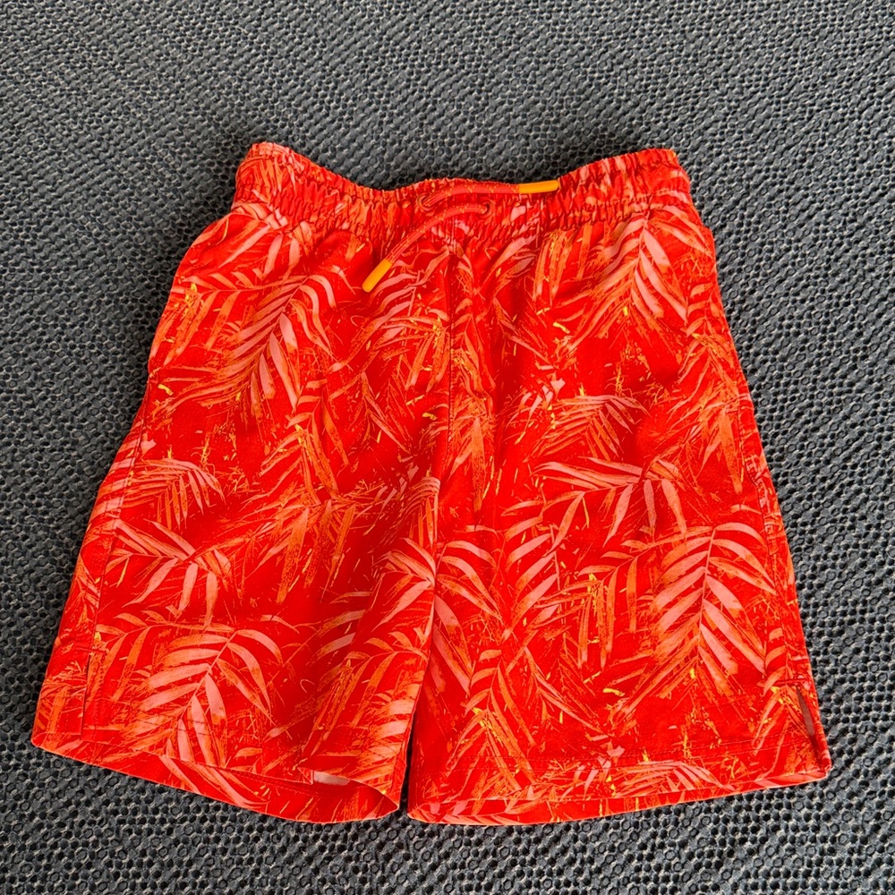 all in motion Red Tropical Print Boys' Swim Trunks